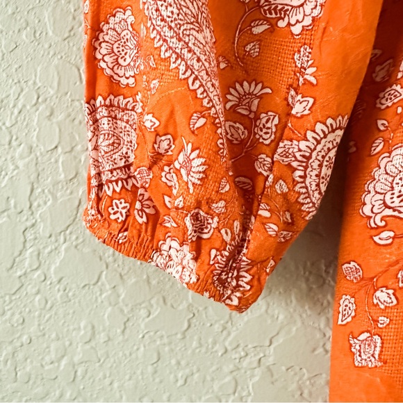NWT•Easel•Boho Orange Maxi with Long Sleeves - Picture 8 of 16